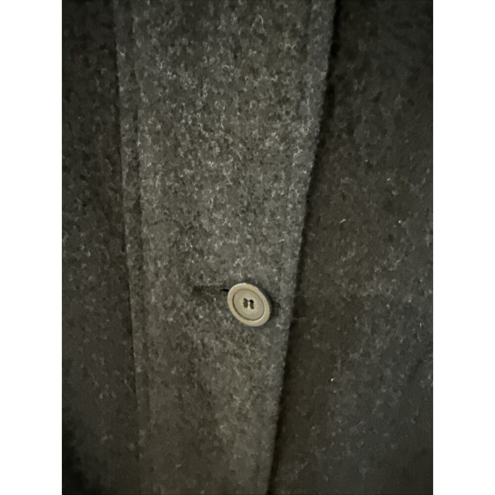 Vintage Herman Kay Coat Gray Wool Zip & Button Hooded Classic Heavy Size Large - Picture 2 of 10